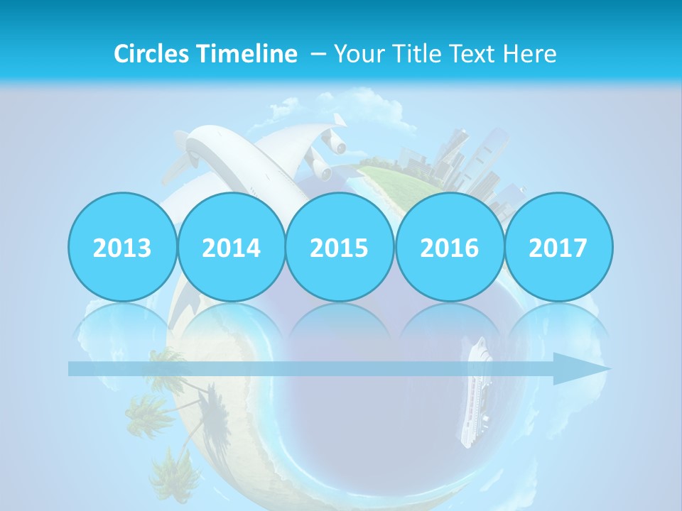 Skyscraper Seascape Empty PowerPoint Template