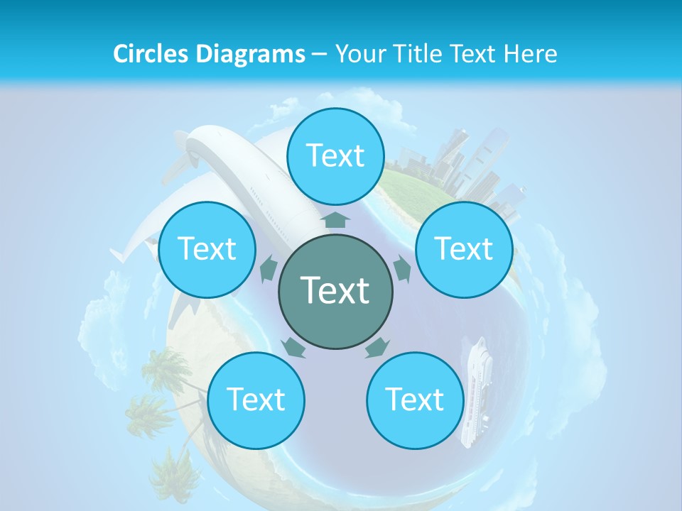 Skyscraper Seascape Empty PowerPoint Template