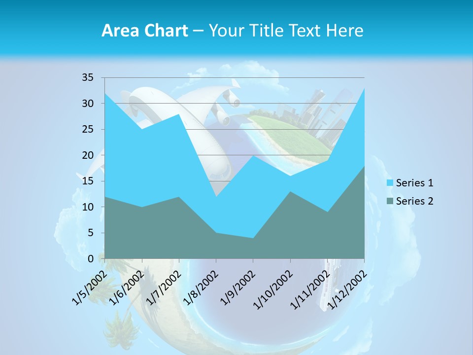 Skyscraper Seascape Empty PowerPoint Template