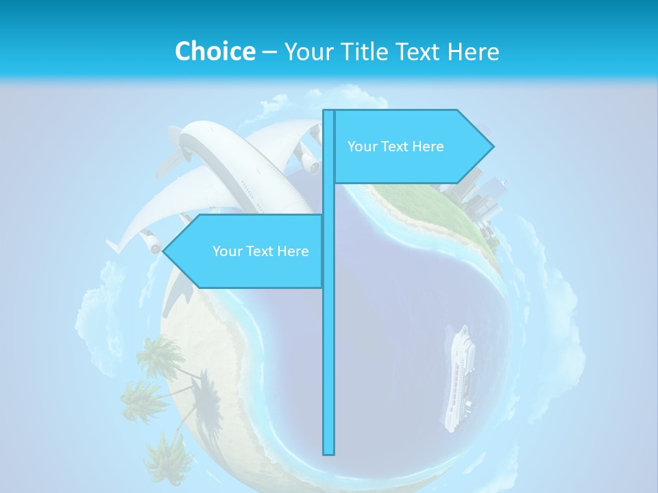 Skyscraper Seascape Empty PowerPoint Template