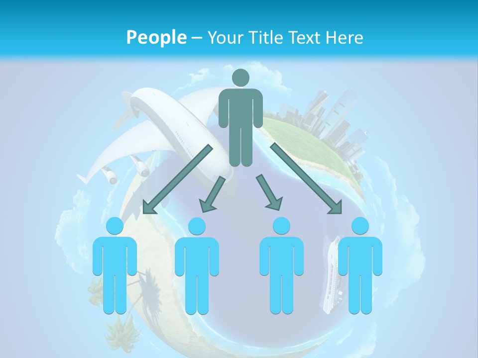 Skyscraper Seascape Empty PowerPoint Template