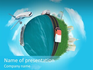 Globe Highway Mini PowerPoint Template