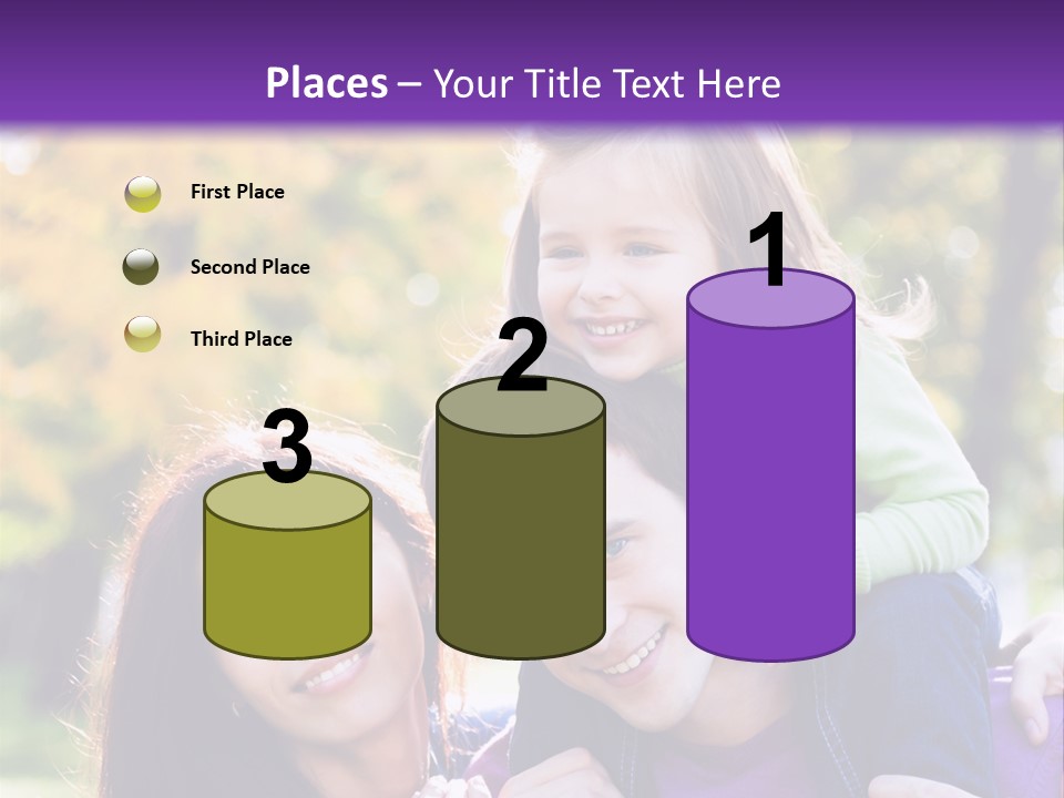 Looking Three Yellow PowerPoint Template