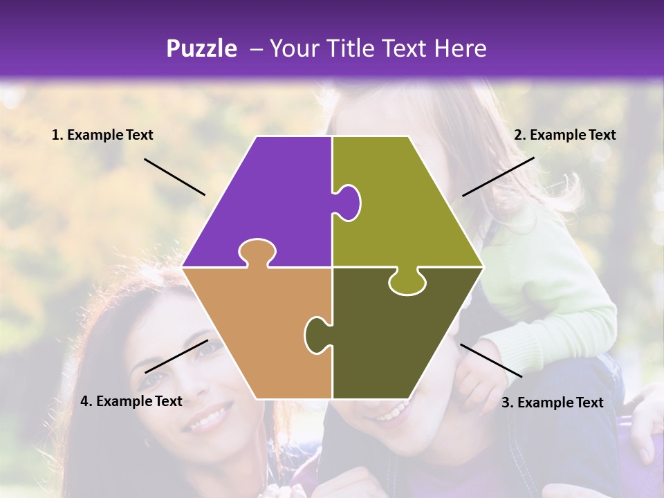 Looking Three Yellow PowerPoint Template