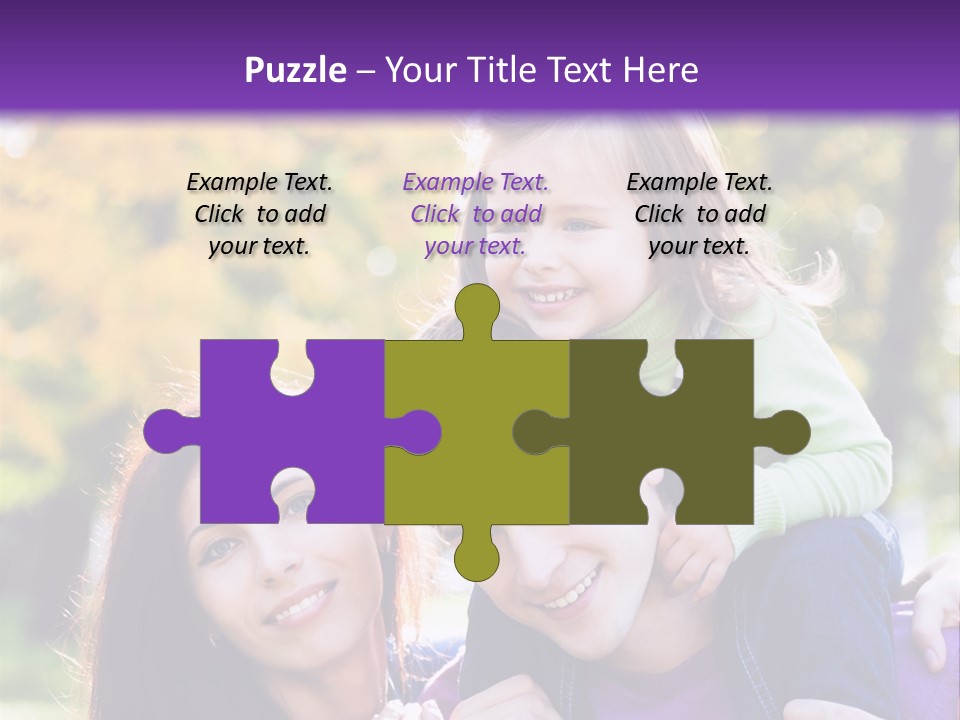 Looking Three Yellow PowerPoint Template