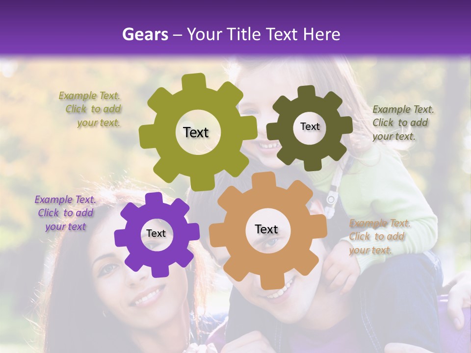 Looking Three Yellow PowerPoint Template