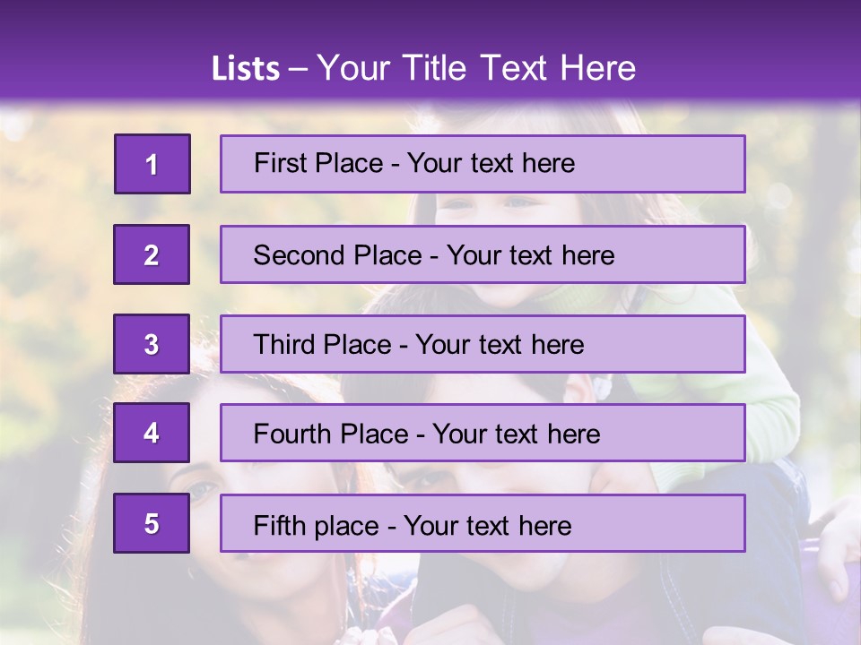 Looking Three Yellow PowerPoint Template