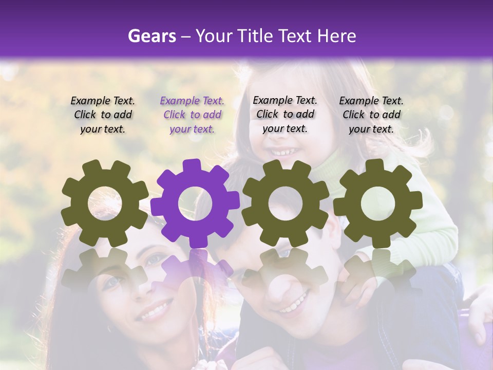 Looking Three Yellow PowerPoint Template