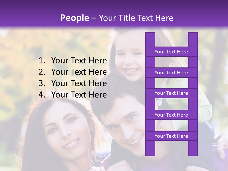 Looking Three Yellow PowerPoint Template