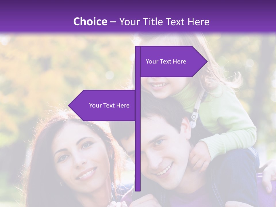 Looking Three Yellow PowerPoint Template