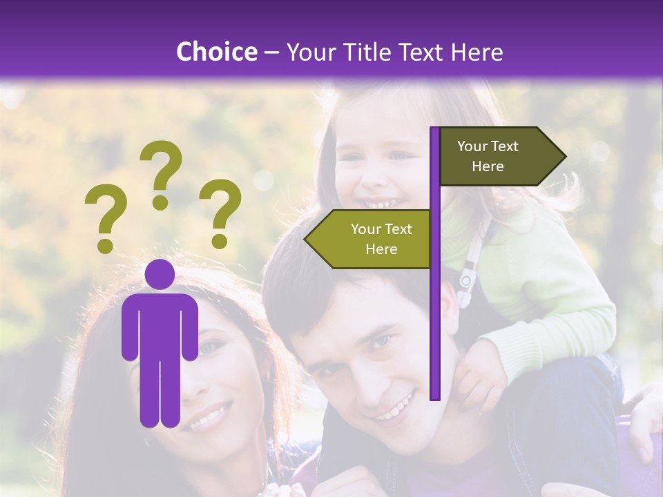 Looking Three Yellow PowerPoint Template