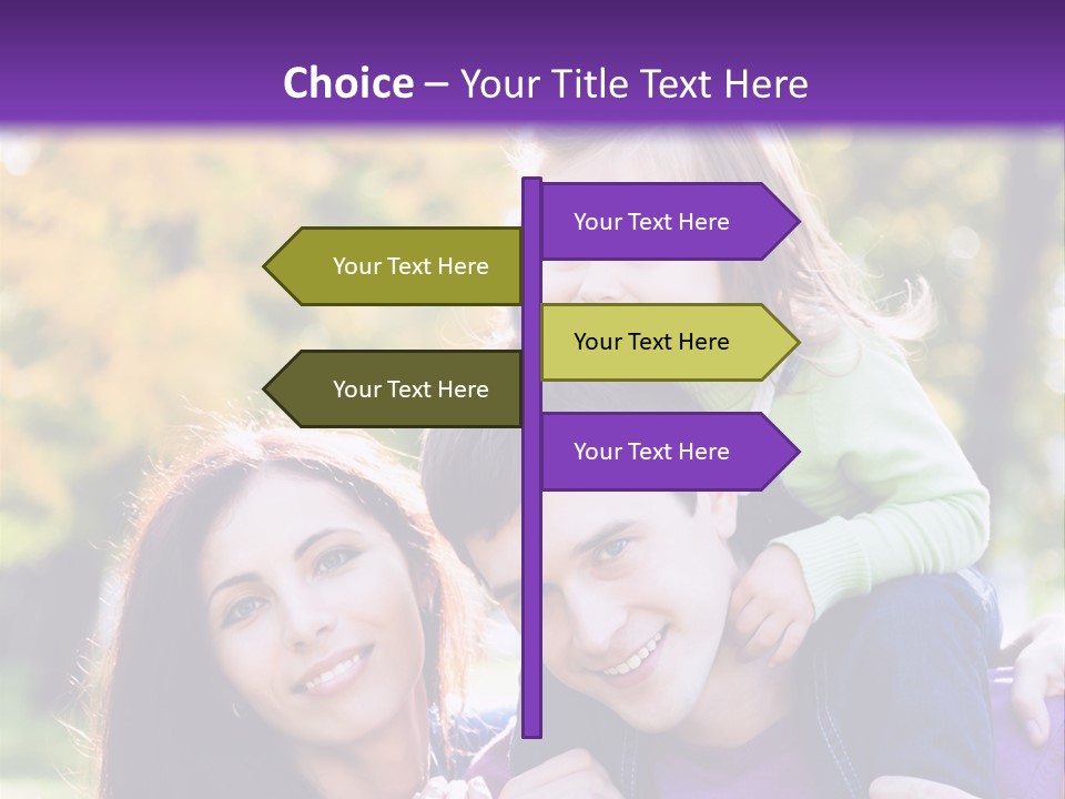 Looking Three Yellow PowerPoint Template