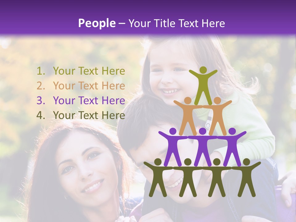 Looking Three Yellow PowerPoint Template