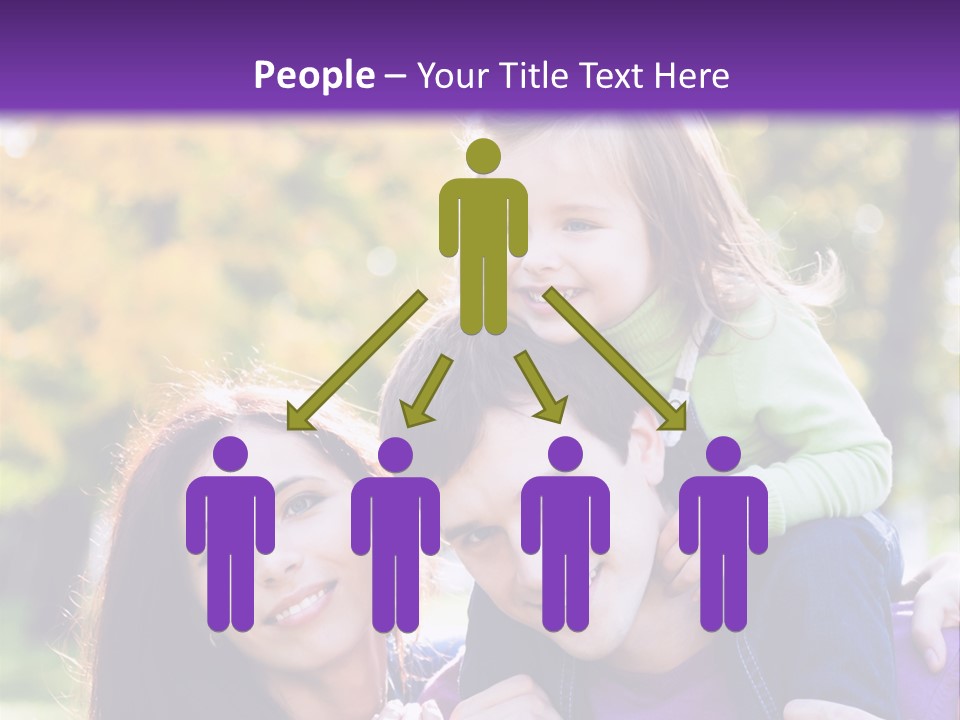 Looking Three Yellow PowerPoint Template