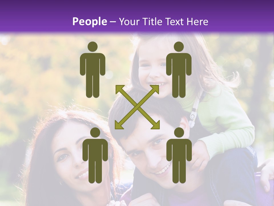 Looking Three Yellow PowerPoint Template