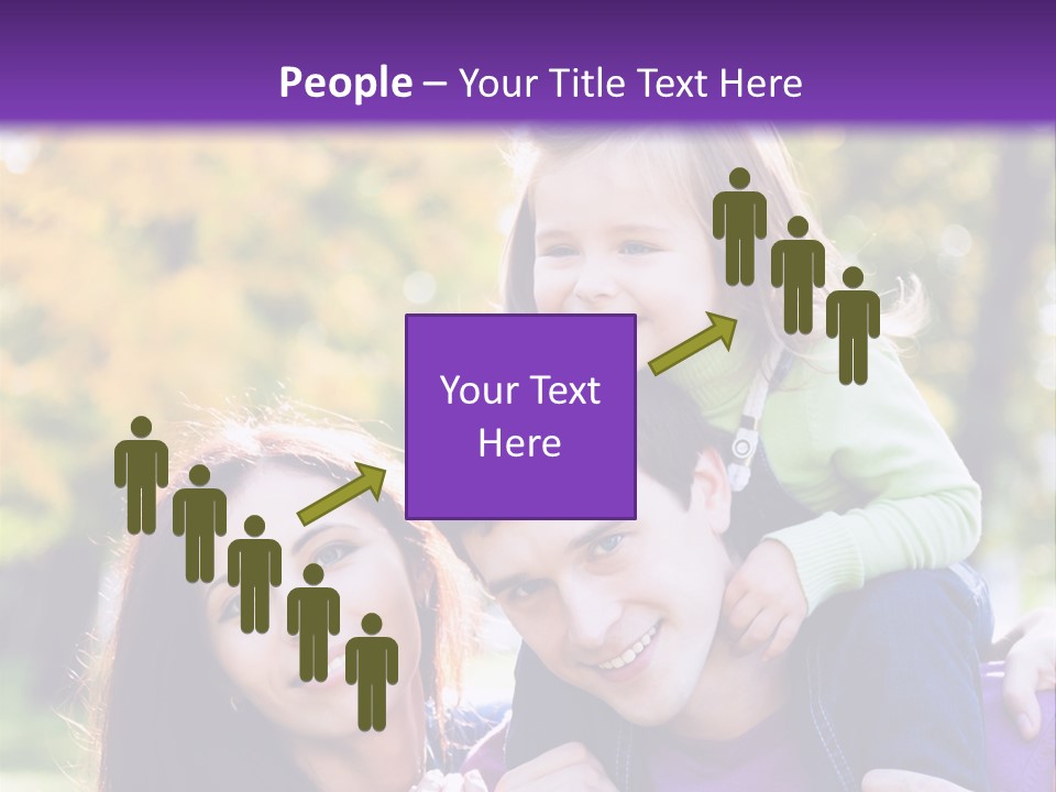 Looking Three Yellow PowerPoint Template