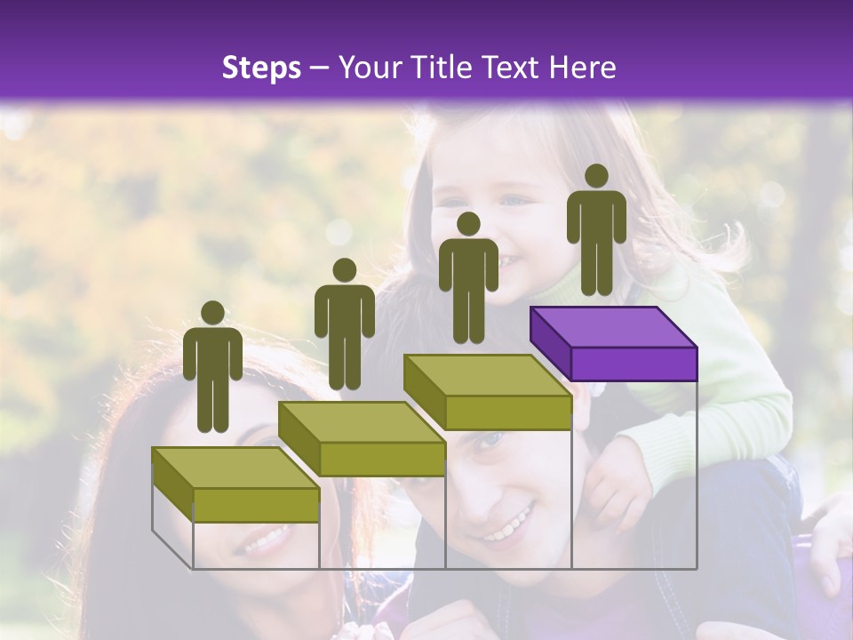 Looking Three Yellow PowerPoint Template