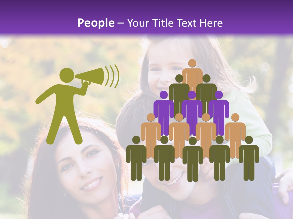 Looking Three Yellow PowerPoint Template