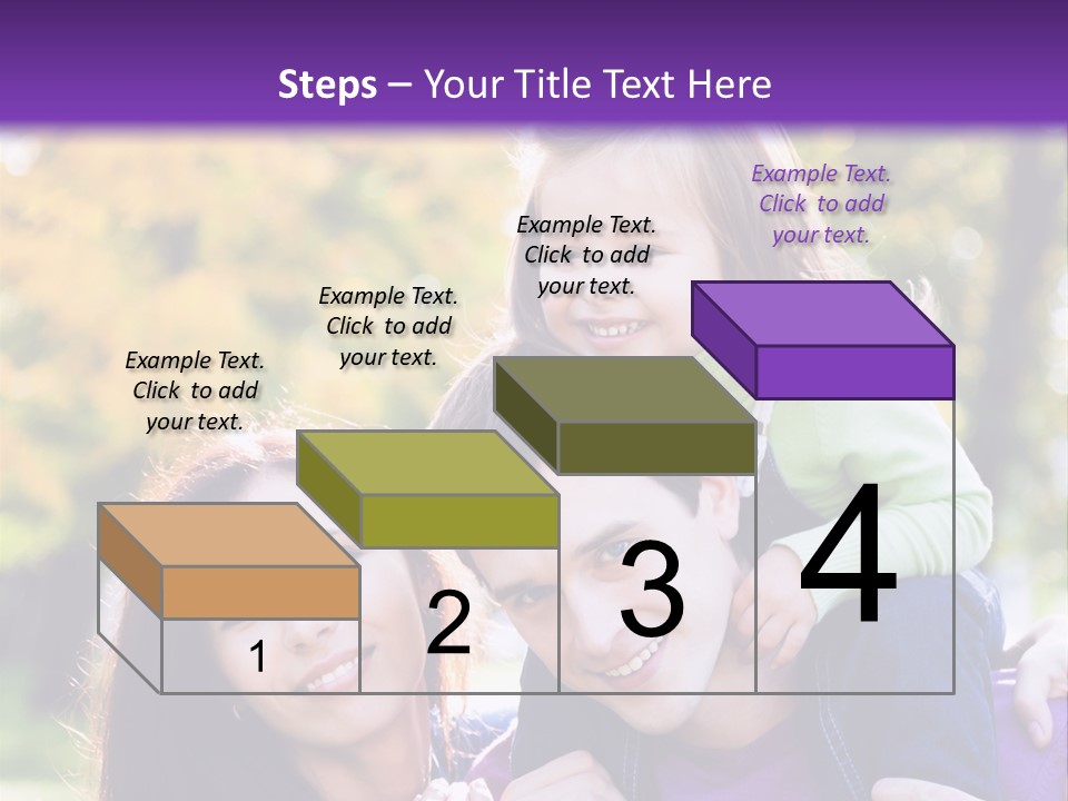Looking Three Yellow PowerPoint Template