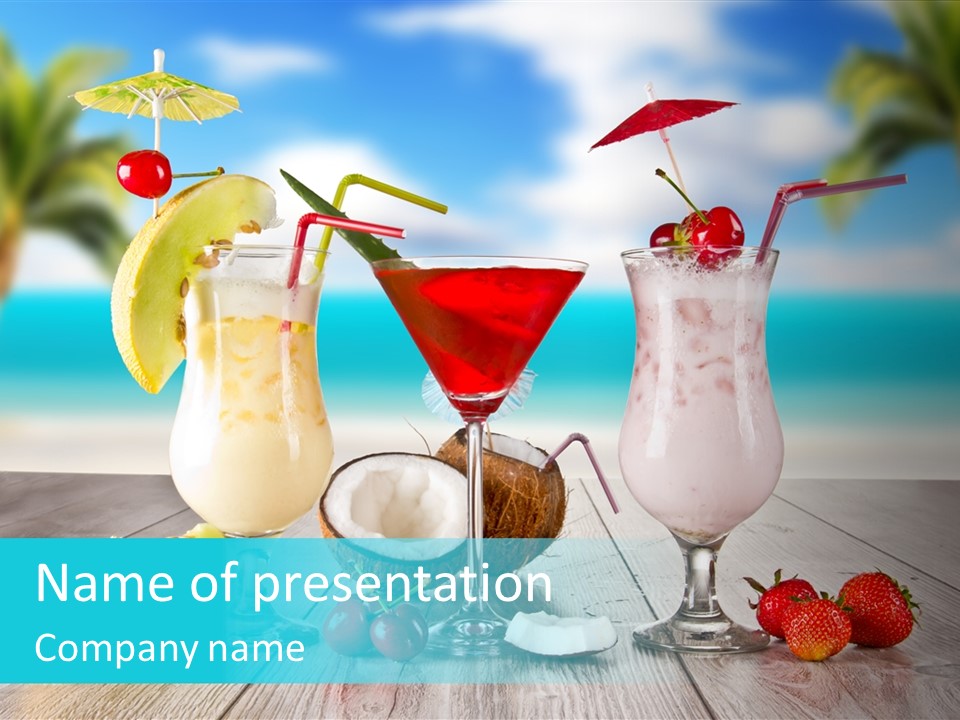 Beach Blur Blue PowerPoint Template