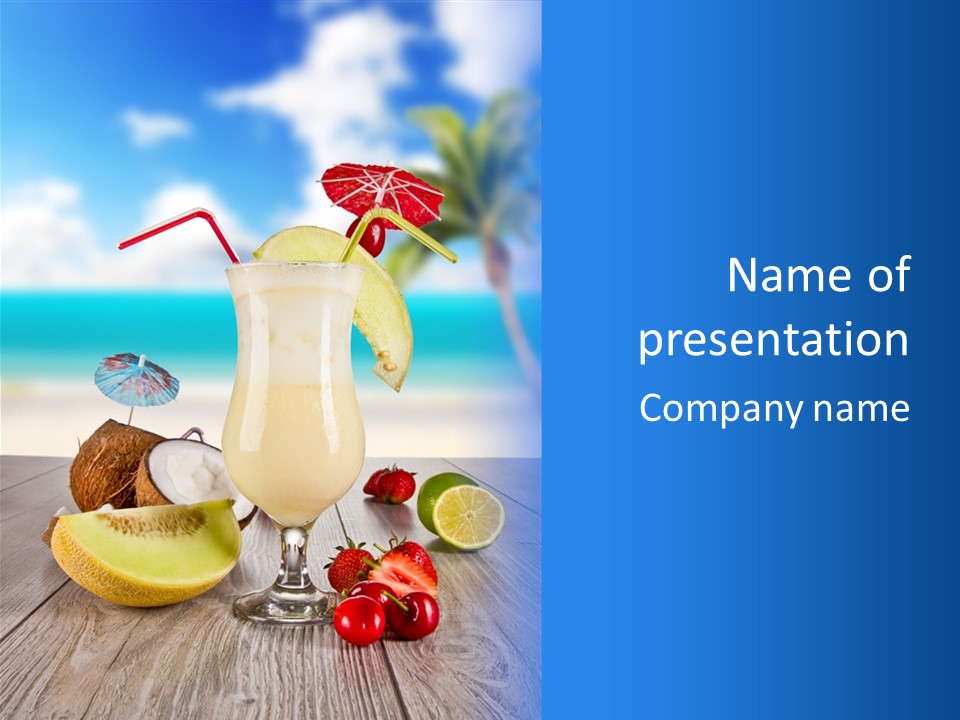 Umbrella Lime Wave PowerPoint Template