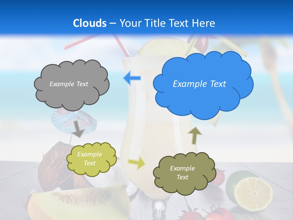 Umbrella Lime Wave PowerPoint Template