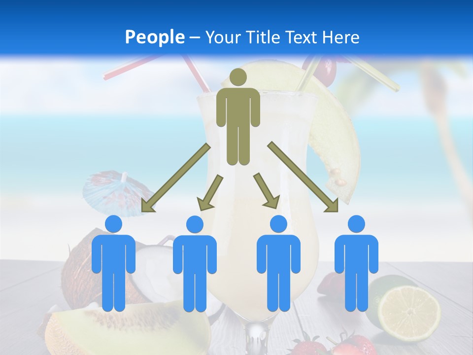 Umbrella Lime Wave PowerPoint Template