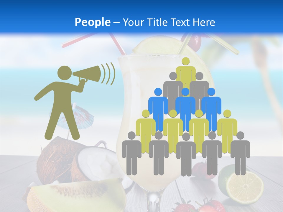 Umbrella Lime Wave PowerPoint Template