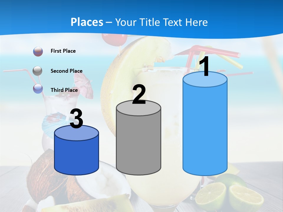 Creamy Umbrella Strawberry PowerPoint Template