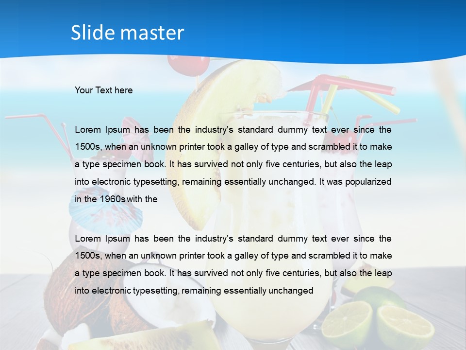 Creamy Umbrella Strawberry PowerPoint Template