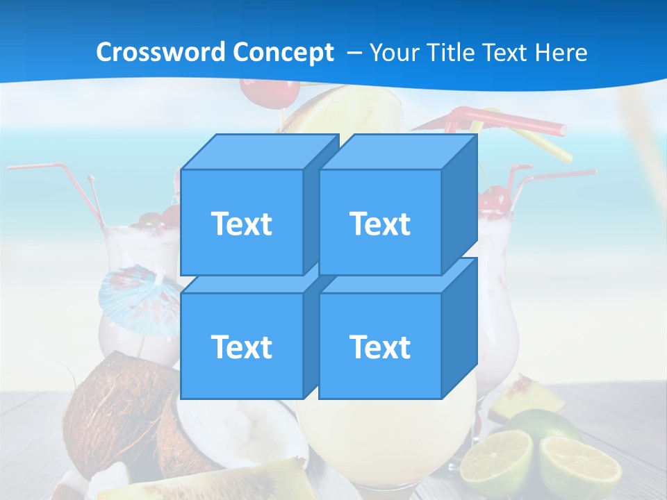 Creamy Umbrella Strawberry PowerPoint Template