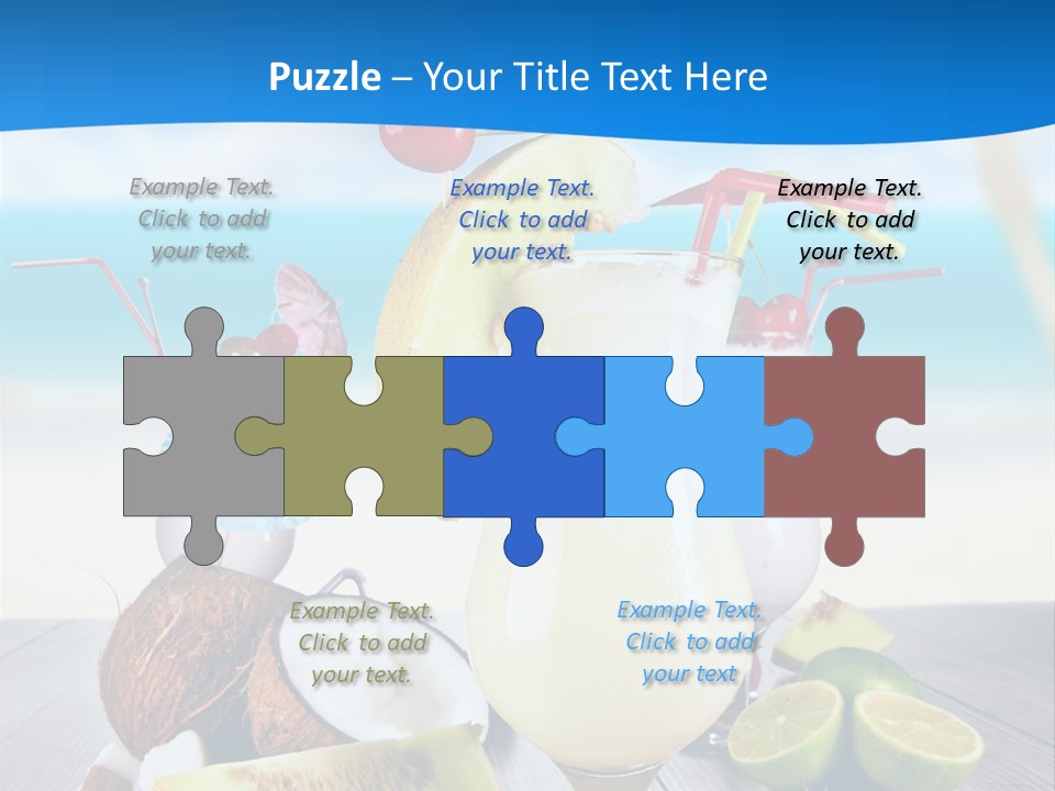 Creamy Umbrella Strawberry PowerPoint Template