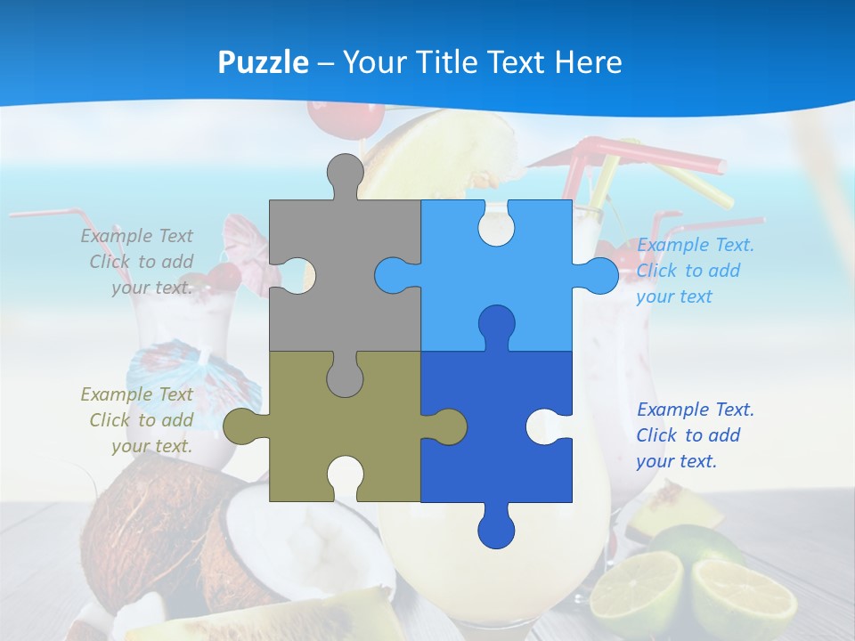 Creamy Umbrella Strawberry PowerPoint Template