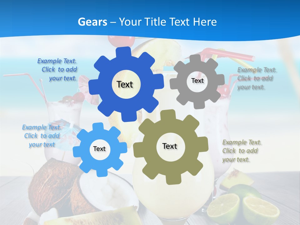 Creamy Umbrella Strawberry PowerPoint Template