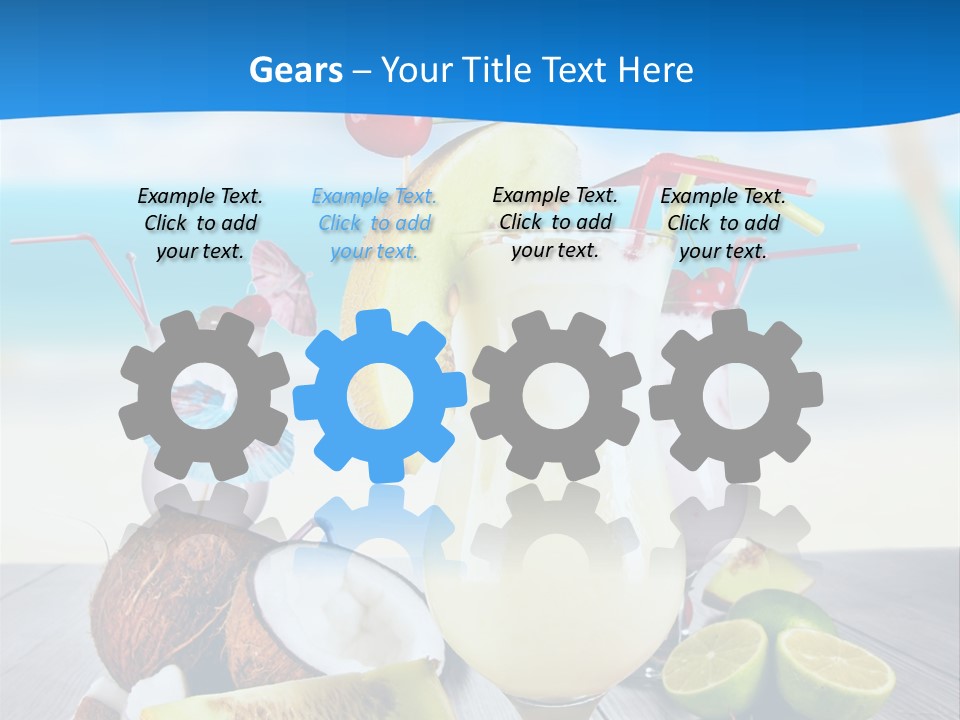 Creamy Umbrella Strawberry PowerPoint Template