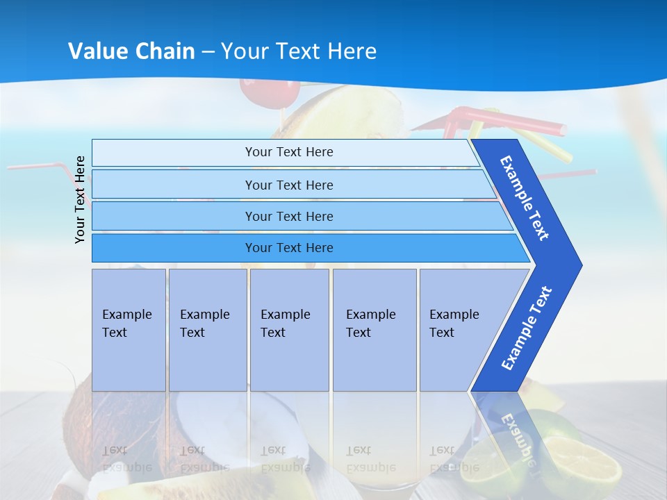 Creamy Umbrella Strawberry PowerPoint Template