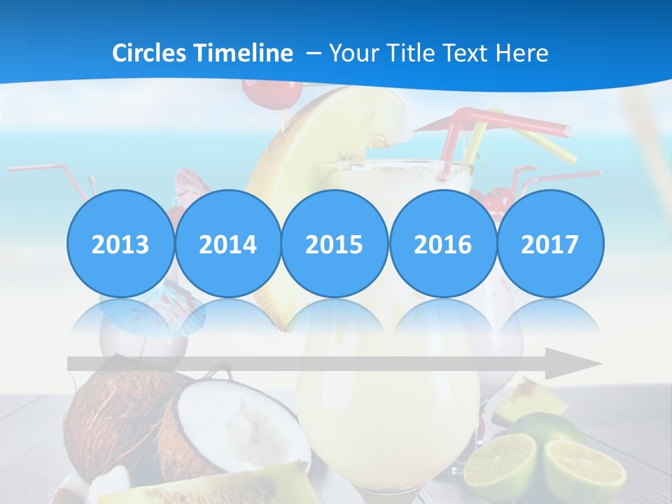 Creamy Umbrella Strawberry PowerPoint Template