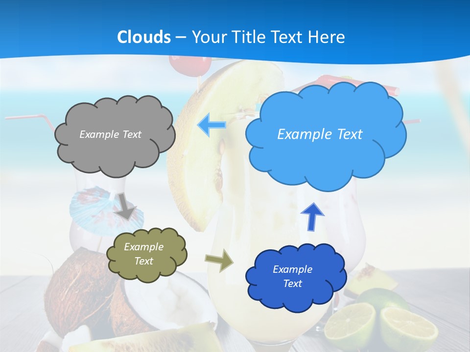 Creamy Umbrella Strawberry PowerPoint Template