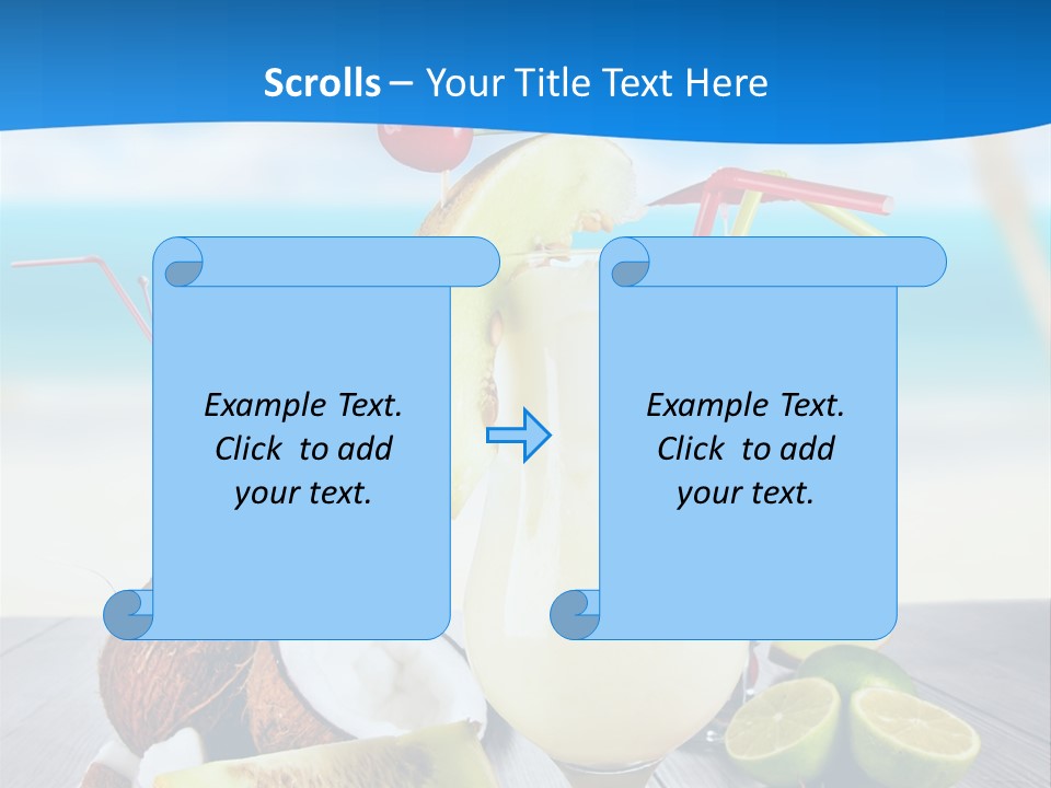 Creamy Umbrella Strawberry PowerPoint Template