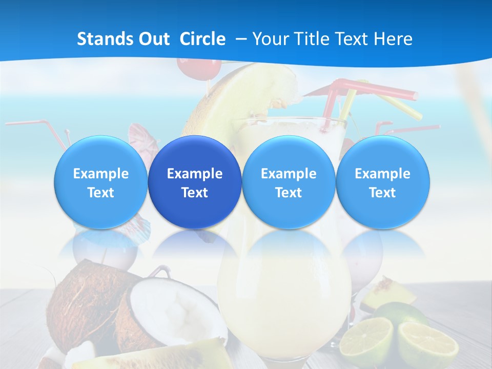 Creamy Umbrella Strawberry PowerPoint Template