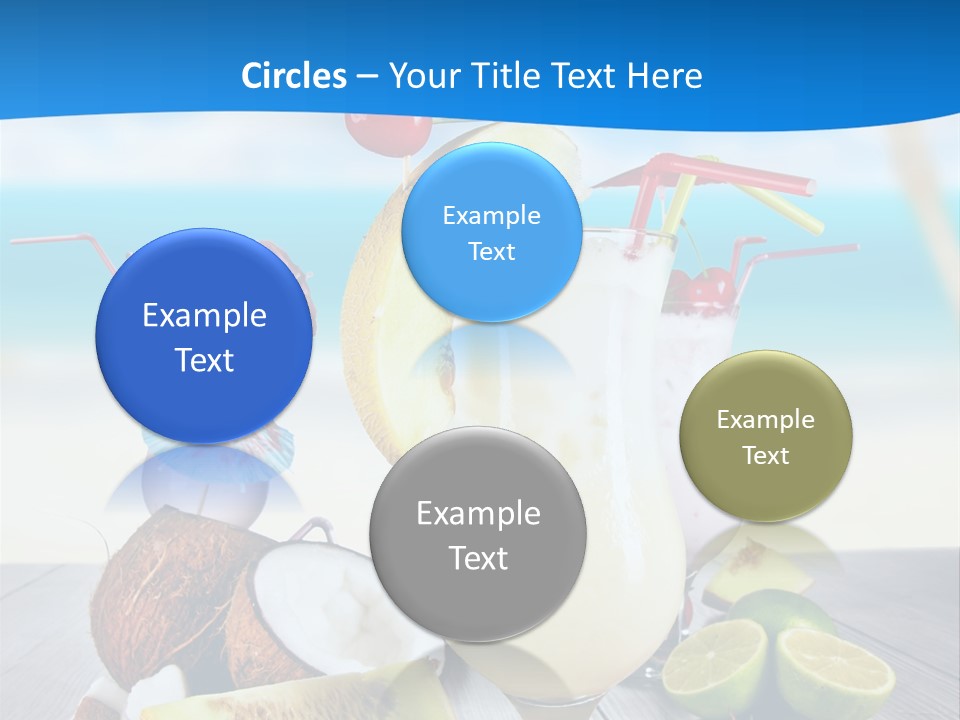 Creamy Umbrella Strawberry PowerPoint Template