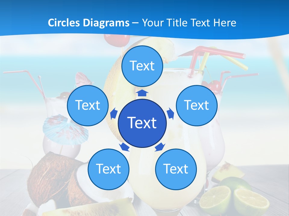 Creamy Umbrella Strawberry PowerPoint Template