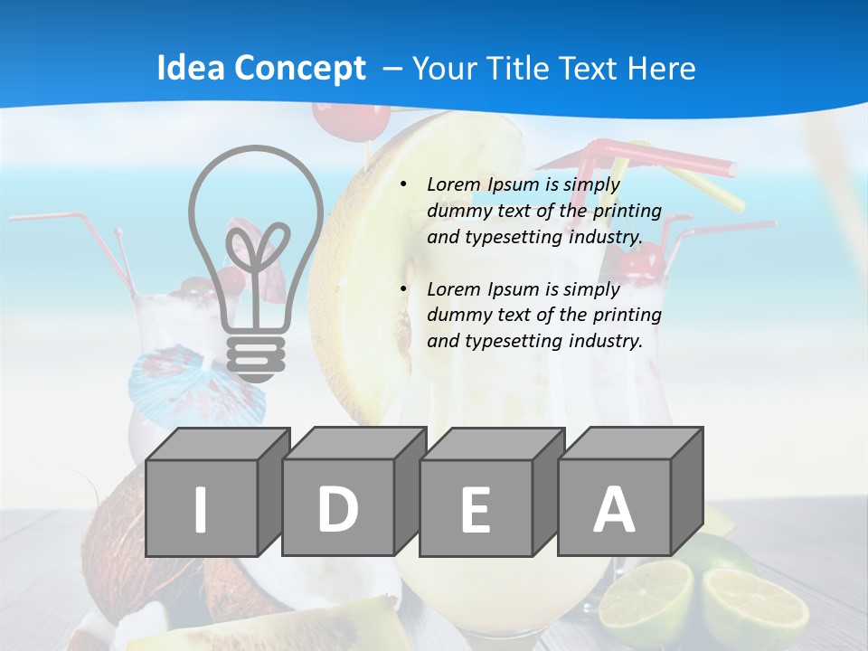 Creamy Umbrella Strawberry PowerPoint Template