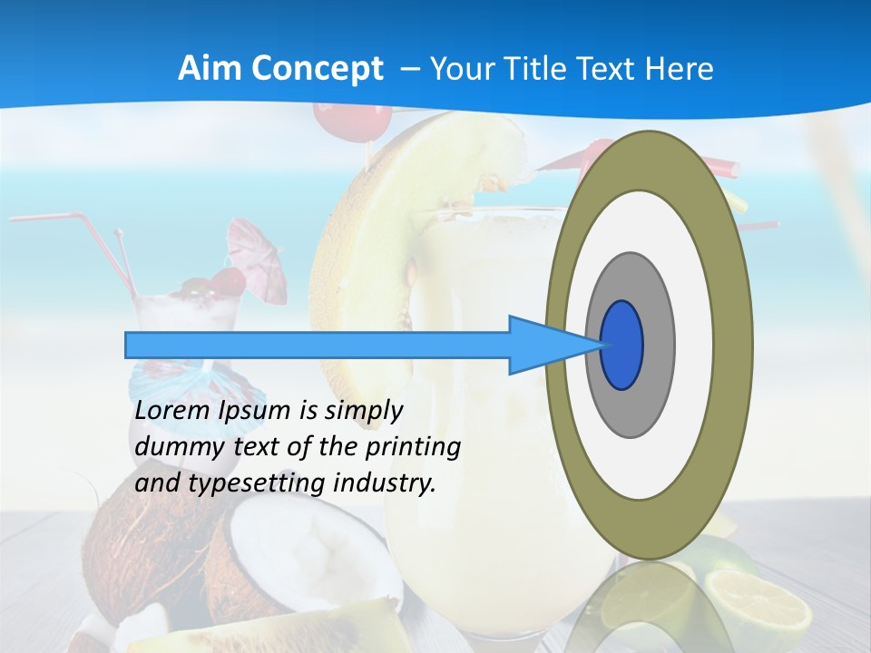 Creamy Umbrella Strawberry PowerPoint Template