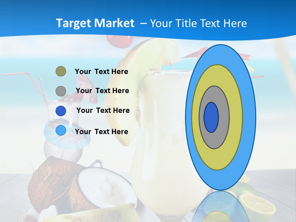 Creamy Umbrella Strawberry PowerPoint Template