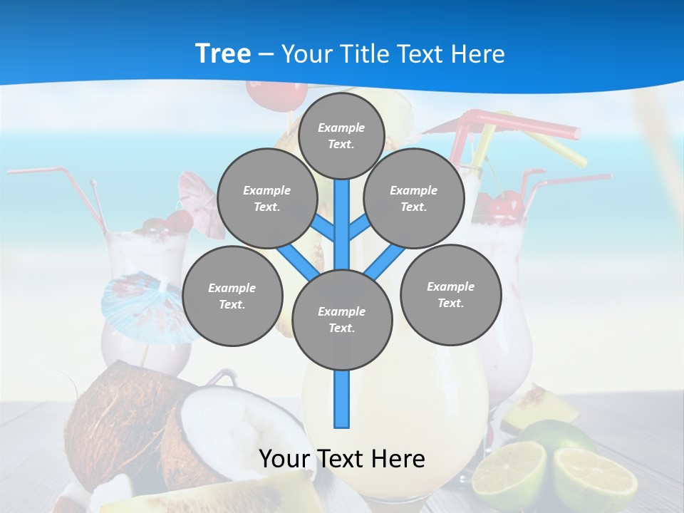 Creamy Umbrella Strawberry PowerPoint Template