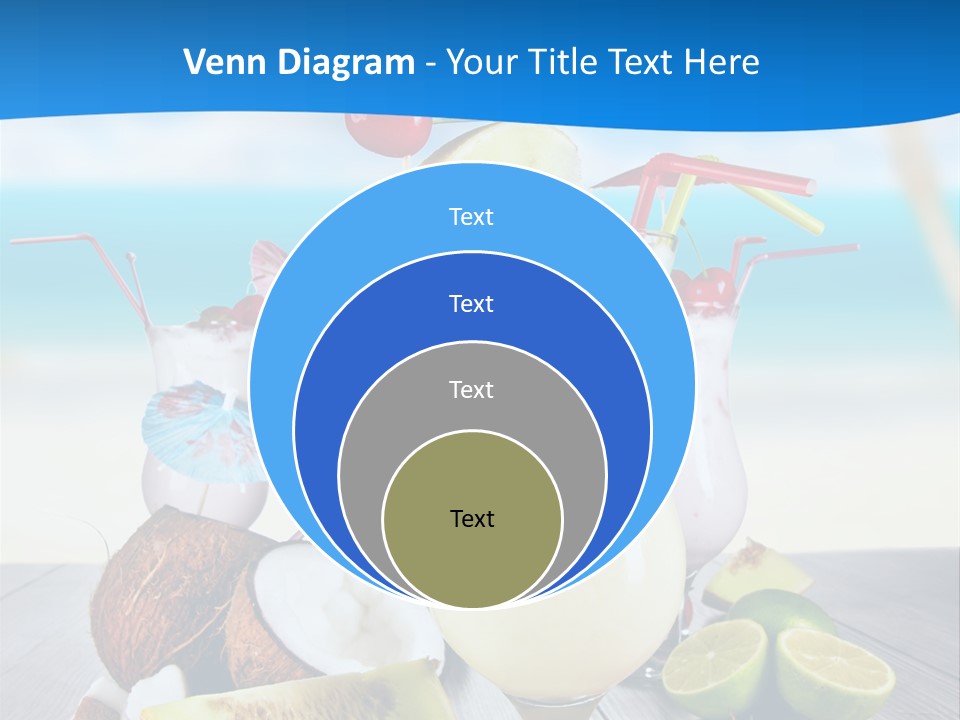 Creamy Umbrella Strawberry PowerPoint Template