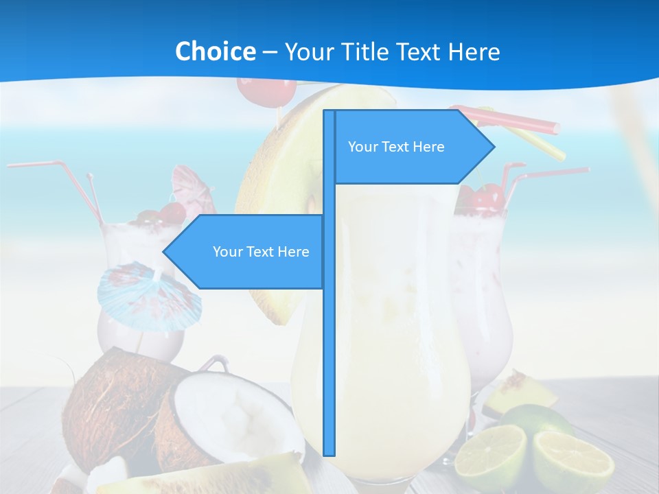 Creamy Umbrella Strawberry PowerPoint Template