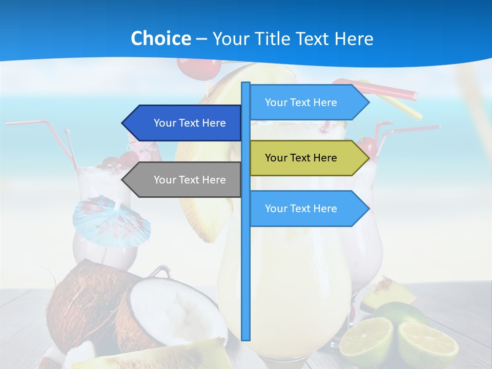 Creamy Umbrella Strawberry PowerPoint Template