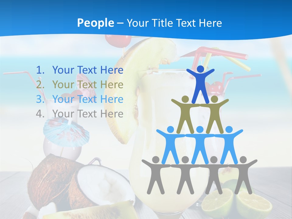 Creamy Umbrella Strawberry PowerPoint Template